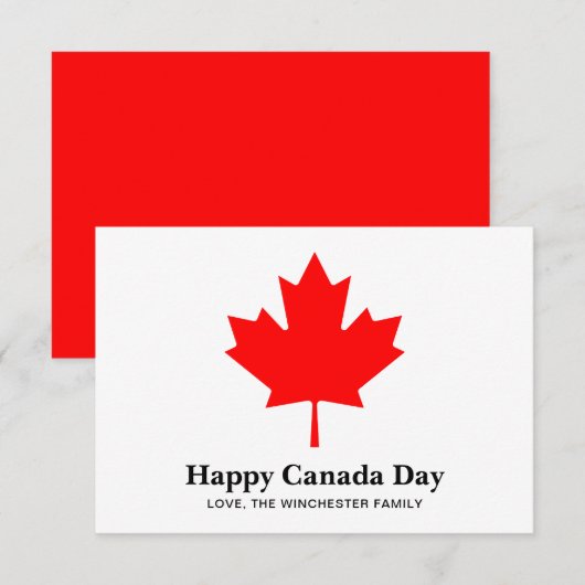 Happy Canada Day aangepaste tekst met rood esdoorn (Voorkant / Achterkant)