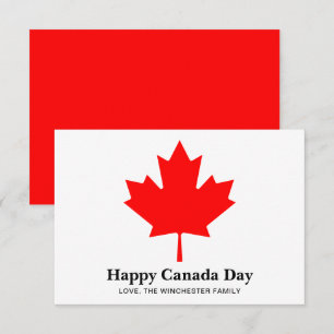 Happy Canada Day aangepaste tekst met rood esdoorn Informatiekaartje