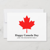 Happy Canada Day aangepaste tekst met rood esdoorn Kaart (Voorkant)