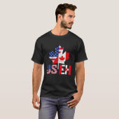 Happy Canada Day American Flag USEH Pride T-shirt (Voorkant volledig)