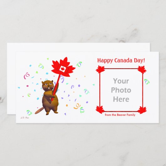 Happy Canada Day Beaver (Voorkant / Achterkant)