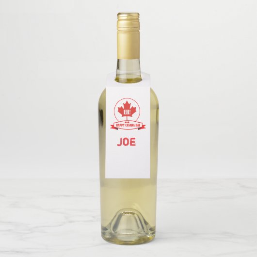 Happy Canada Day Bottle Hanger (Op fles)