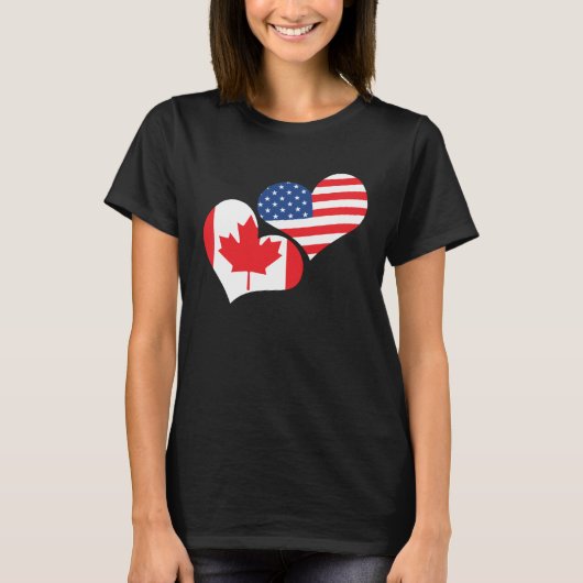 Happy Canada Day Canadian Canada Flag Maple Leaf   T-shirt (Voorkant)