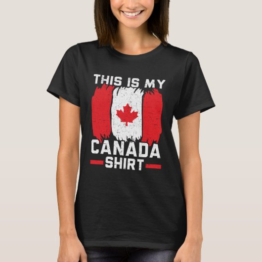 Happy Canada Day Canadian Canada Flag Maple Leaf T-shirt (Voorkant)