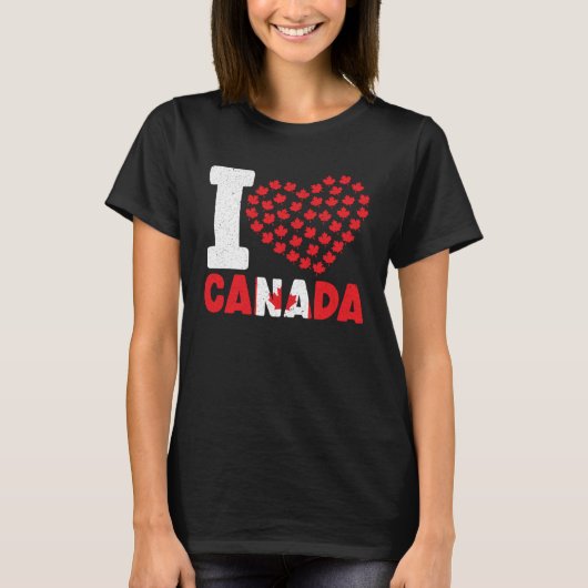 Happy Canada Day Canadian Canada Flag Maple Leaf   T-shirt (Voorkant)