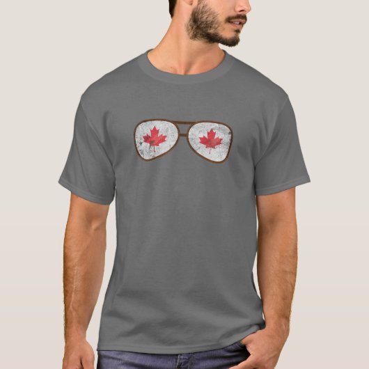 Happy Canada Day Canadian Flag Maple Leaf Cool Can T-shirt (Voorkant)