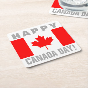 Happy Canada Day Canadian flag paper drink onderze Kartonnen Onderzetters