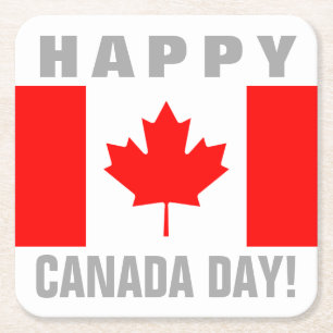 Happy Canada Day Canadian flag paper drink onderze Kartonnen Onderzetters
