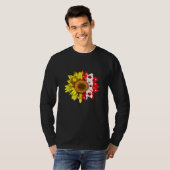 Happy Canada Day Canadian Flag Sunflower T-shirt (Voorkant volledig)