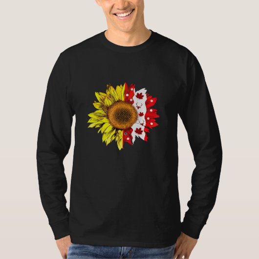 Happy Canada Day Canadian Flag Sunflower T-shirt (Voorkant)