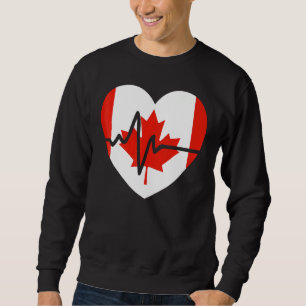 Happy Canada Day Canadian Heart Beat Rate Nurse Trui