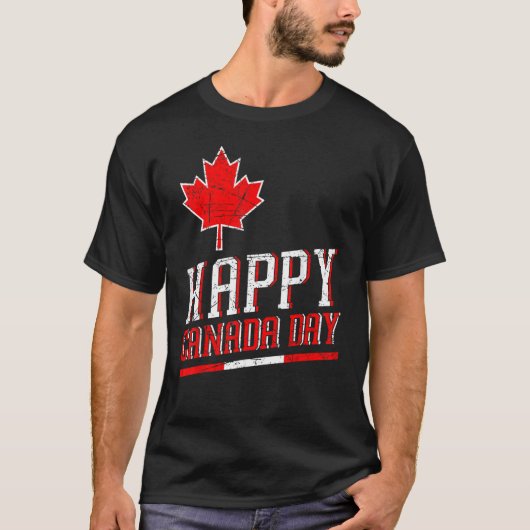 Happy Canada Day Canadian Maple Leaf Independence T-shirt (Voorkant)