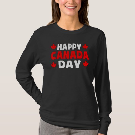 Happy Canada Day Cute Maple Leaf Canada Day Mannen T-shirt (Voorkant)
