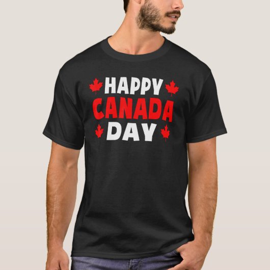 Happy Canada Day Cute Maple Leaf Canada Day Mannen T-shirt (Voorkant)