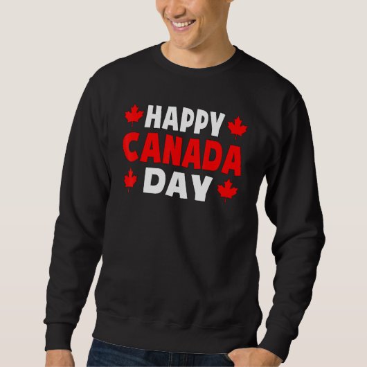 Happy Canada Day Cute Maple Leaf Canada Day Mannen Trui (Voorkant)