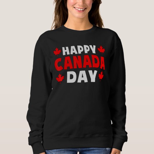 Happy Canada Day Cute Maple Leaf Canada Day Mannen Trui (Voorkant)