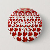 HAPPY CANADA DAY ESDOORNBLADEREN RONDE BUTTON 5,7 CM (Voorkant)