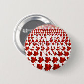 HAPPY CANADA DAY ESDOORNBLADEREN RONDE BUTTON 5,7 CM (Voorkant /achterkant)