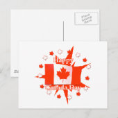 Happy Canada Day Flag Design Briefkaart (Voorkant / Achterkant)