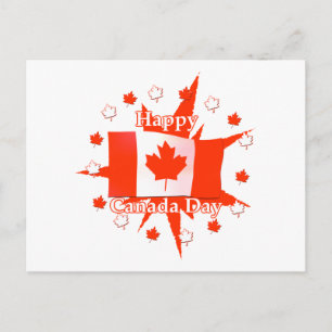 Happy Canada Day Flag Design Briefkaart