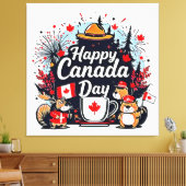 Happy Canada Day Fun Canvas Afdruk (Insitu (Woonkamer))