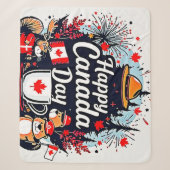 Happy Canada Day Fun Sherpa Deken (Voorkant)