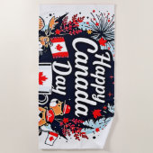 Happy Canada Day Fun Strandlaken (Voorkant)