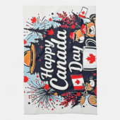 Happy Canada Day Fun Theedoek (Verticaal)