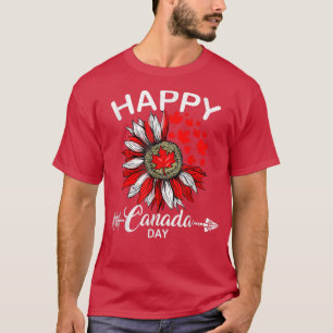Happy Canada Day Funny Maple Leaf Canada Day Sunfl T-shirt