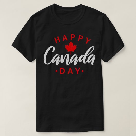 Happy Canada Day Funny Maple Leaf Canadian Flag K T-shirt (Design voorkant)