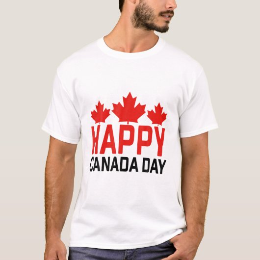 Happy Canada Day Funny Maple Leaf Canadian Flag Ki T-shirt (Voorkant)