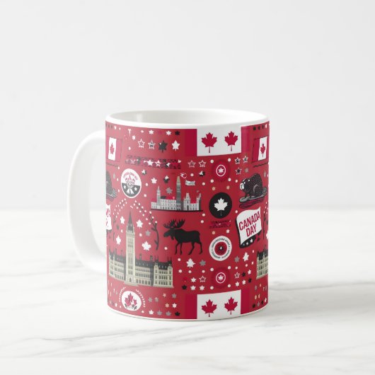 Happy Canada Day Gift Idee Koffiemok (Voorkant links)
