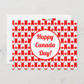 Happy Canada Day Greeting Maple Leaf Hearts Cute Briefkaart (Voorkant / Achterkant)