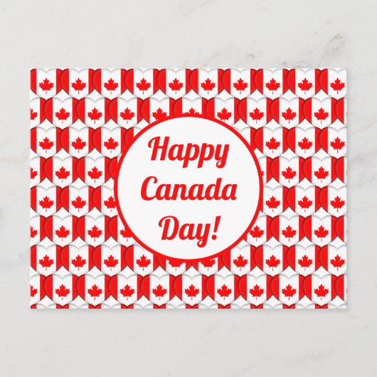 Happy Canada Day Greeting Maple Leaf Hearts Cute Briefkaart (Voorkant)