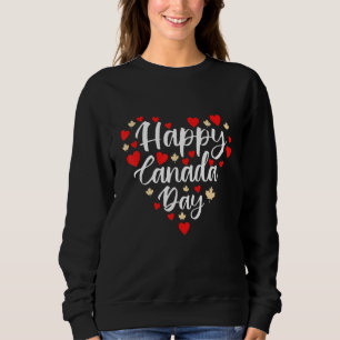 Happy Canada Day I Love Canada Heart Maple Leaf Trui