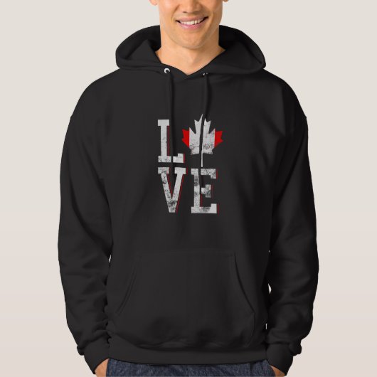 Happy Canada Day I Love Canada Maple Leaf Flag Hoodie (Voorkant)