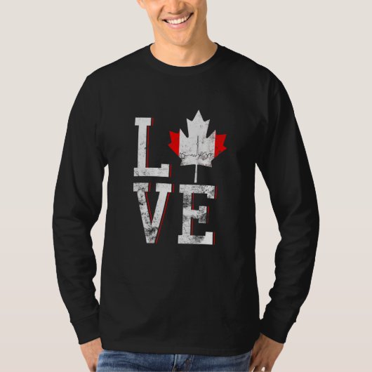 Happy Canada Day I Love Canada Maple Leaf Flag T-shirt (Voorkant)