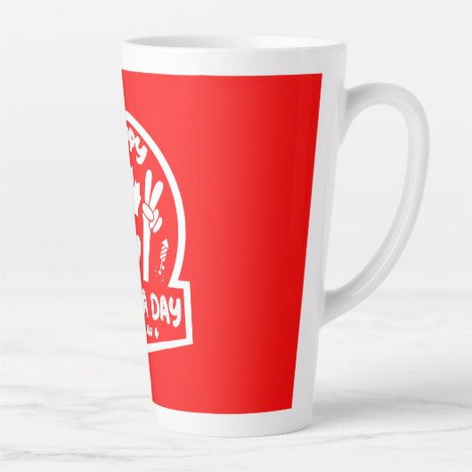 Happy Canada Day Juli 1 Grote KoffieMok Latte Mok (Rechts)