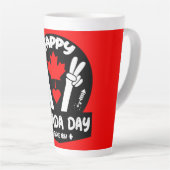 Happy Canada Day Juli 1 KoffieMok Latte Mok (Rechterhoek)