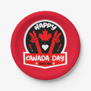 Happy Canada Day Juli 1 Papieren Bordje