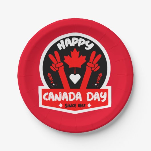 Happy Canada Day Juli 1 Papieren Bordje (Voorkant)