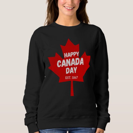 Happy Canada Day July 1st 1867 Canadian Costume Pe Trui (Voorkant)