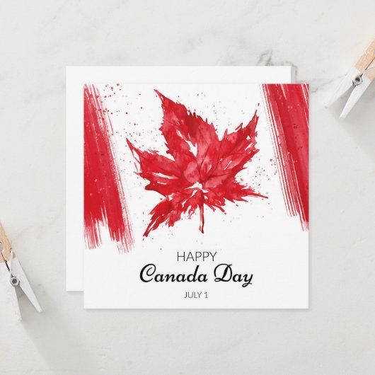 Happy Canada Day Kaart (Voorkant / Achterkant in situ)