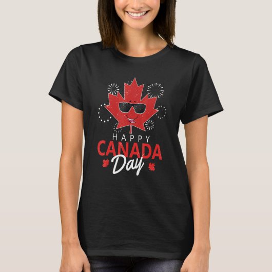 Happy Canada Day Maple Leaf Canada Dag 1 T-shirt (Voorkant)