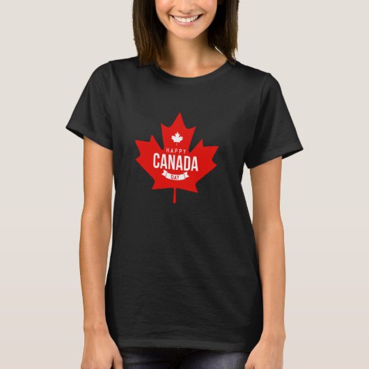 Happy Canada Day - Maple leaf Canadees Patriottisc T-shirt (Voorkant)