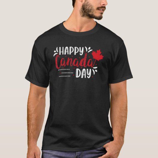 Happy Canada Day Maple Leaf Canadian Flag Kinder 1 T-shirt (Voorkant)