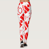Happy Canada Day Maple Leaf Pattern Funny Leggings (Achterkant)