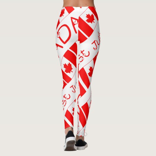 Happy Canada Day Maple Leaf Pattern Funny Leggings (Achterkant)