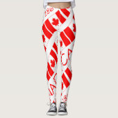 Happy Canada Day Maple Leaf Pattern Funny Leggings (Voorkant)