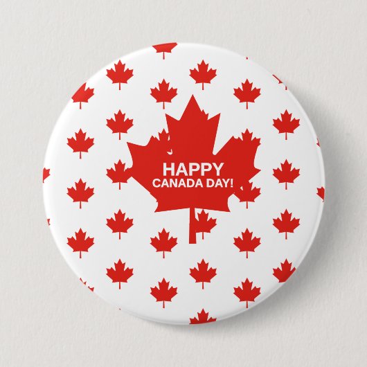 Happy Canada Day Maple leaf Ronde Button 7,6 Cm (Voorkant)